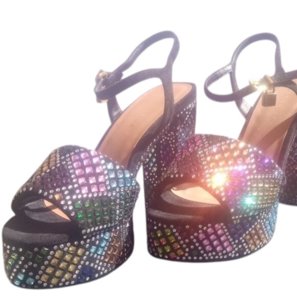 Kurt Geiger Black and Rainbow Platform Sandals | US 10 EUR 41 | NWT - Picture 3 of 5
